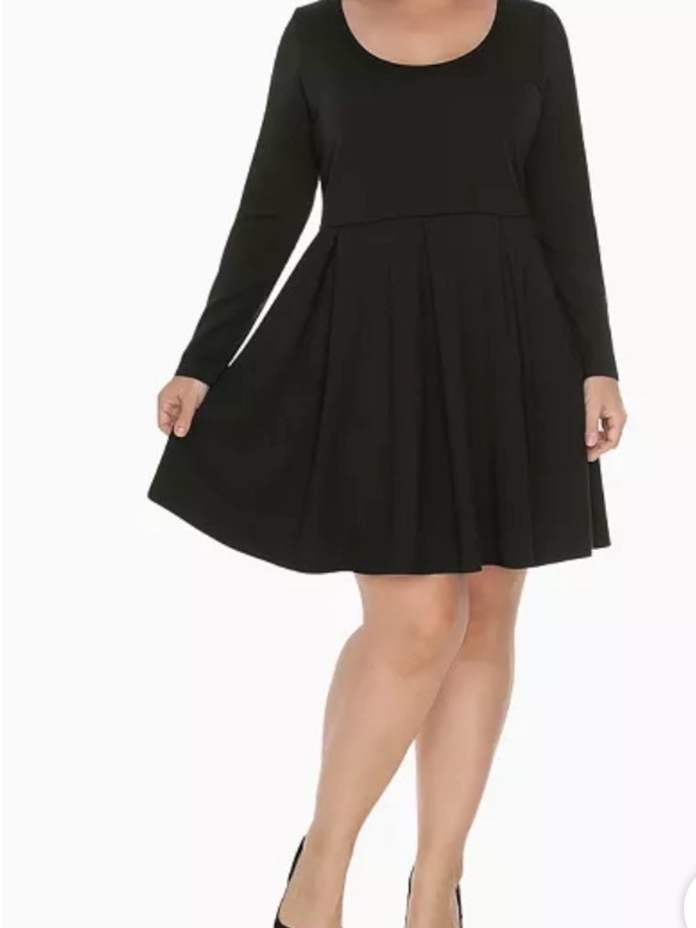 NWT White Mark Black Long Sleeve Fit & Flare Dress Size Medium